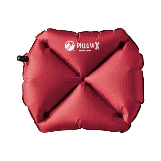 Lehký nafukovací polštářek Klymit Pillow X v červené barvě
