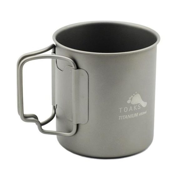 TOAKS Ultralehký titanový hrnek 450 ml vhodný na kávu, čaj a ohřev vody