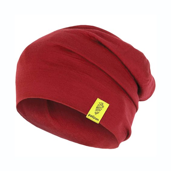 Merino čepice od značky Patizon v červené barvě